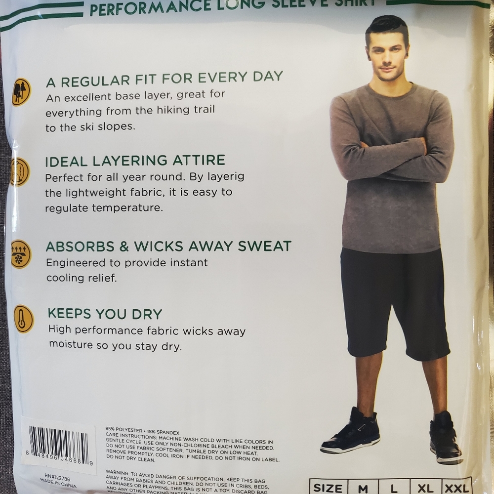 NEW Blue Star Base Layer Performance Long Sleeve Shirt Men's Sz M Cooling